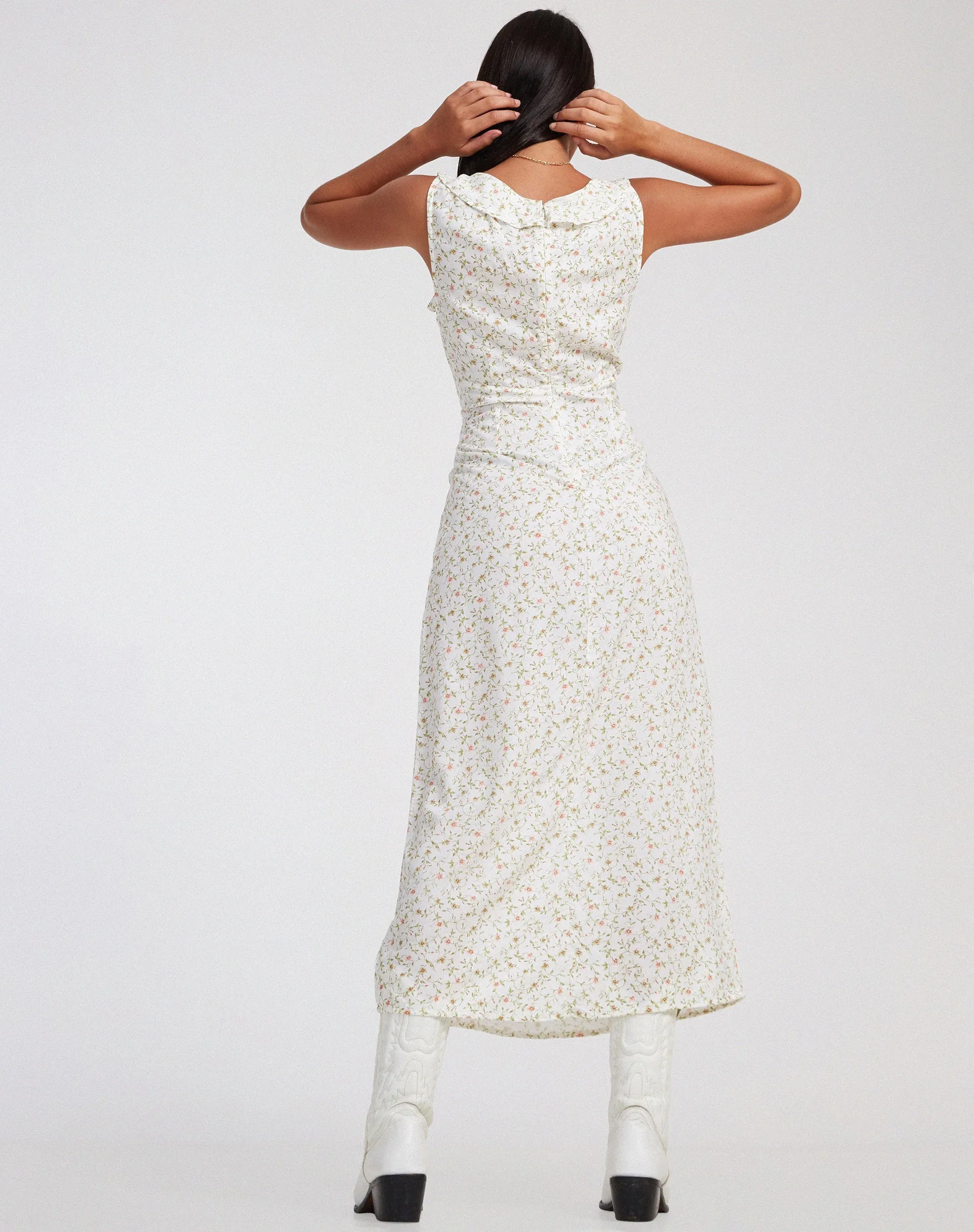 Rufiso Midi Dress in Pretty Petal Ivory