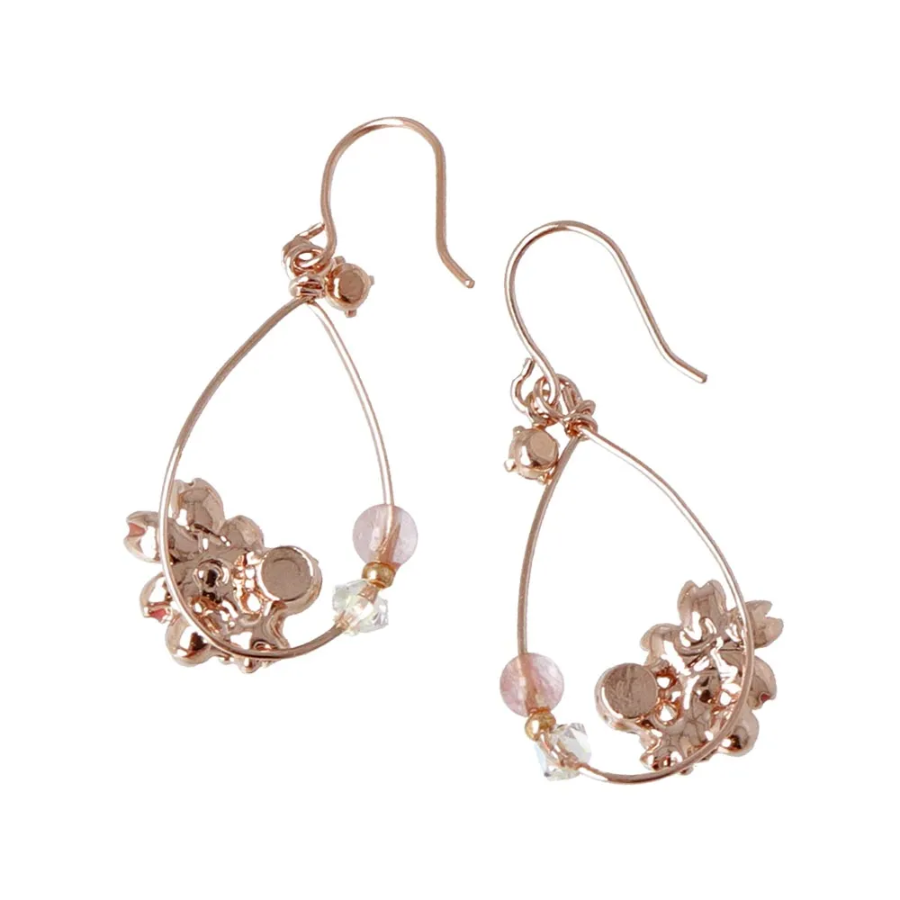 Sakura Floral Hoop Hook Earrings