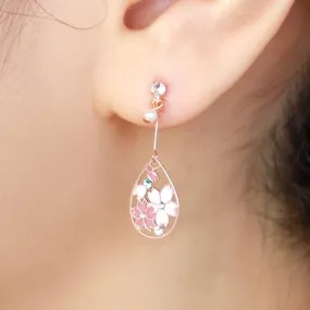 Sakura Ornamental Disc Drop Earrings