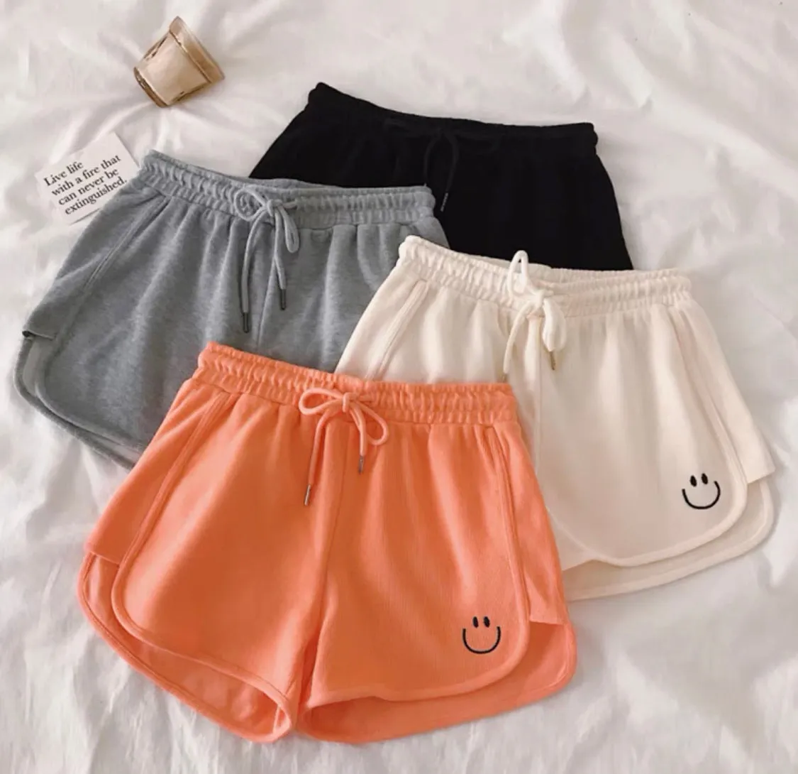 Smiley Cotton Casual Shorts