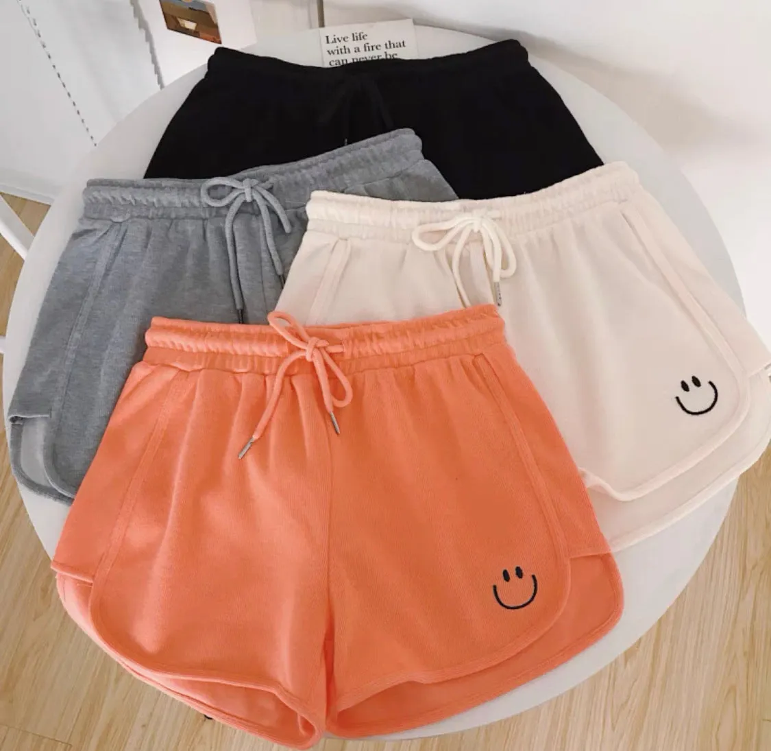 Smiley Cotton Casual Shorts