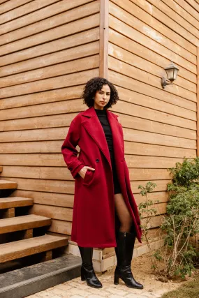 SOFT OVERSIZED COAT BURGUNDY