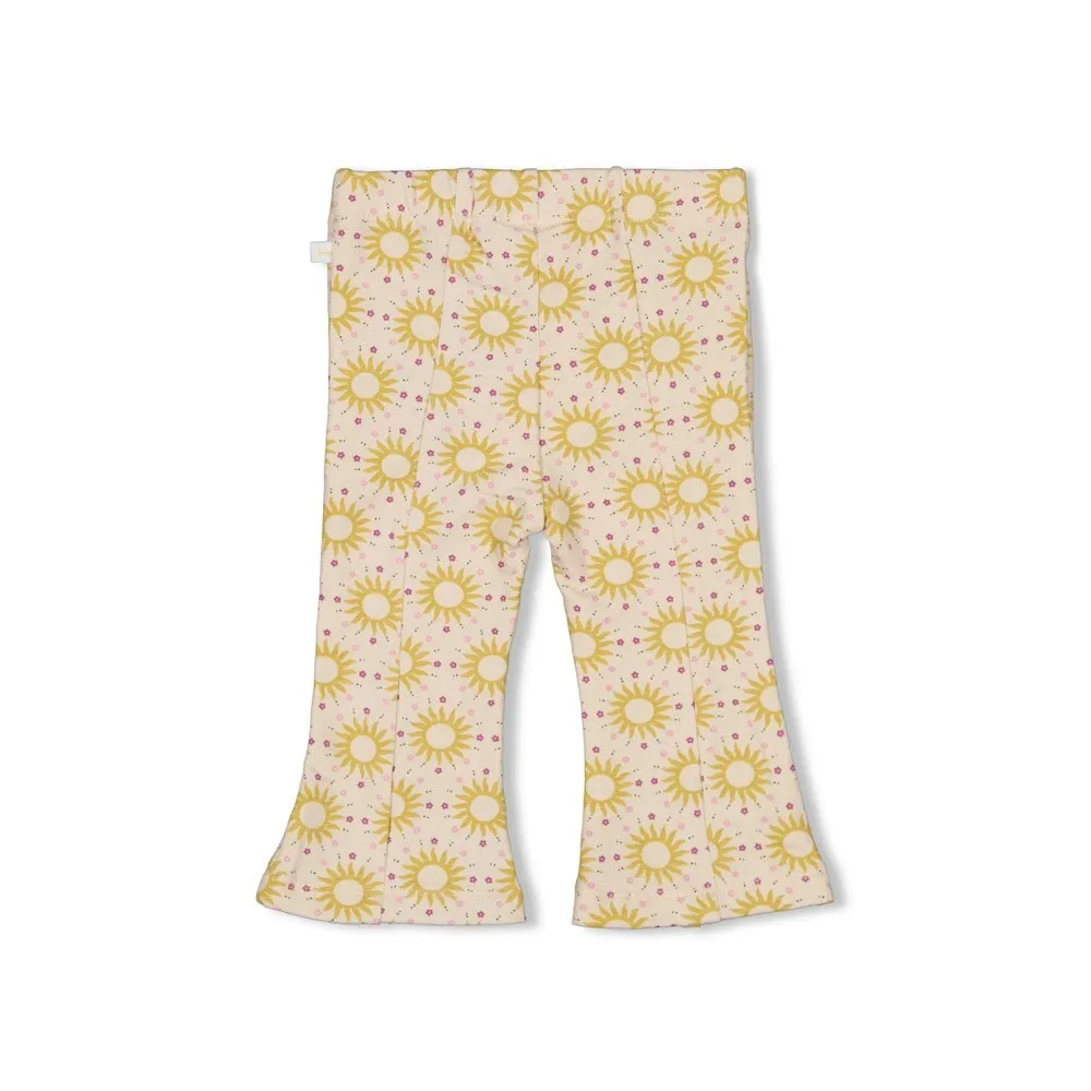 SUNNY LOVE Allover Print Slub Yarn French Terry Flare Pants