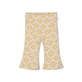 SUNNY LOVE Allover Print Slub Yarn French Terry Flare Pants