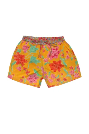 Sunny Short Saffron Flower Batik Patch