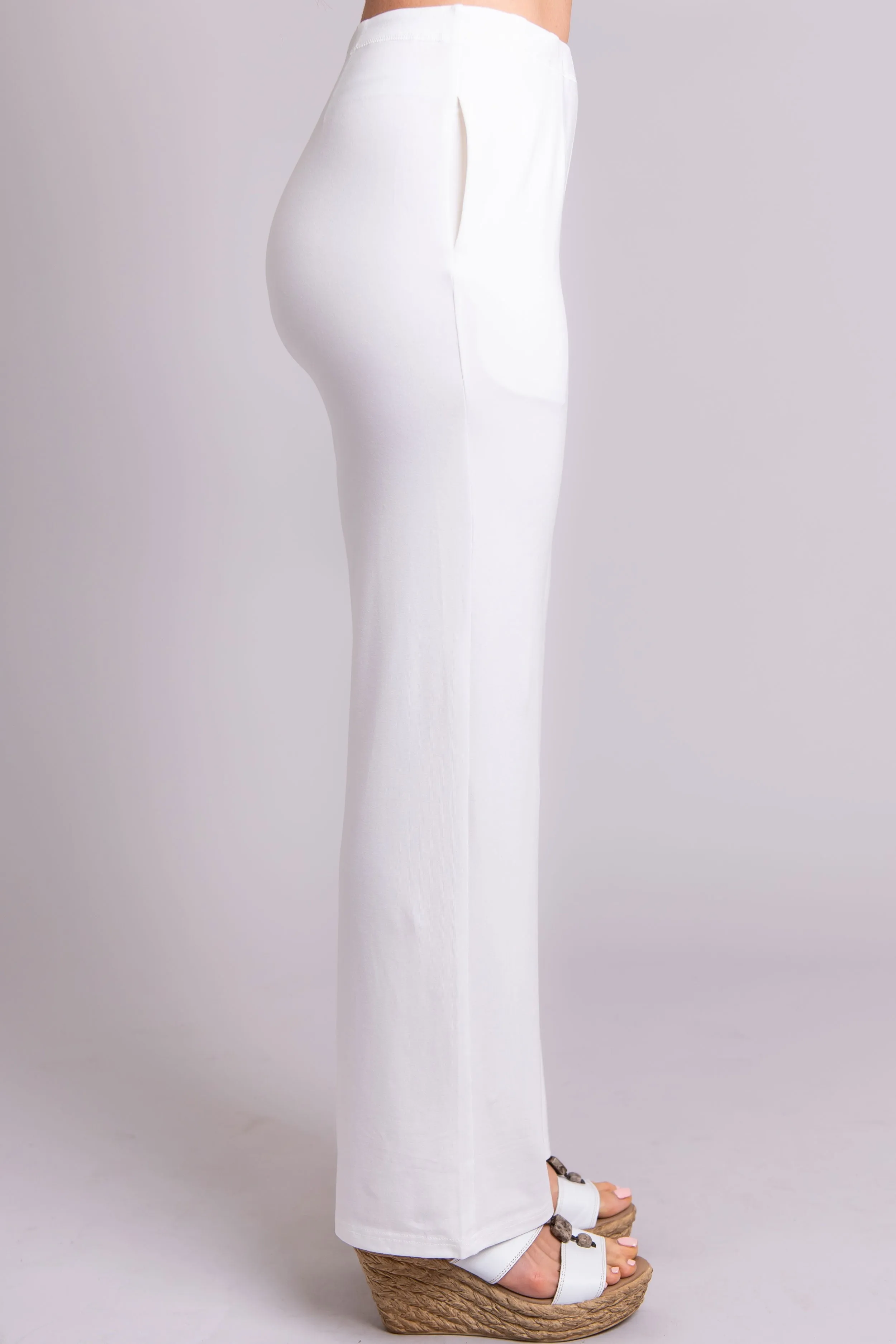 Susan Pant, White, Bamboo - Final Sale