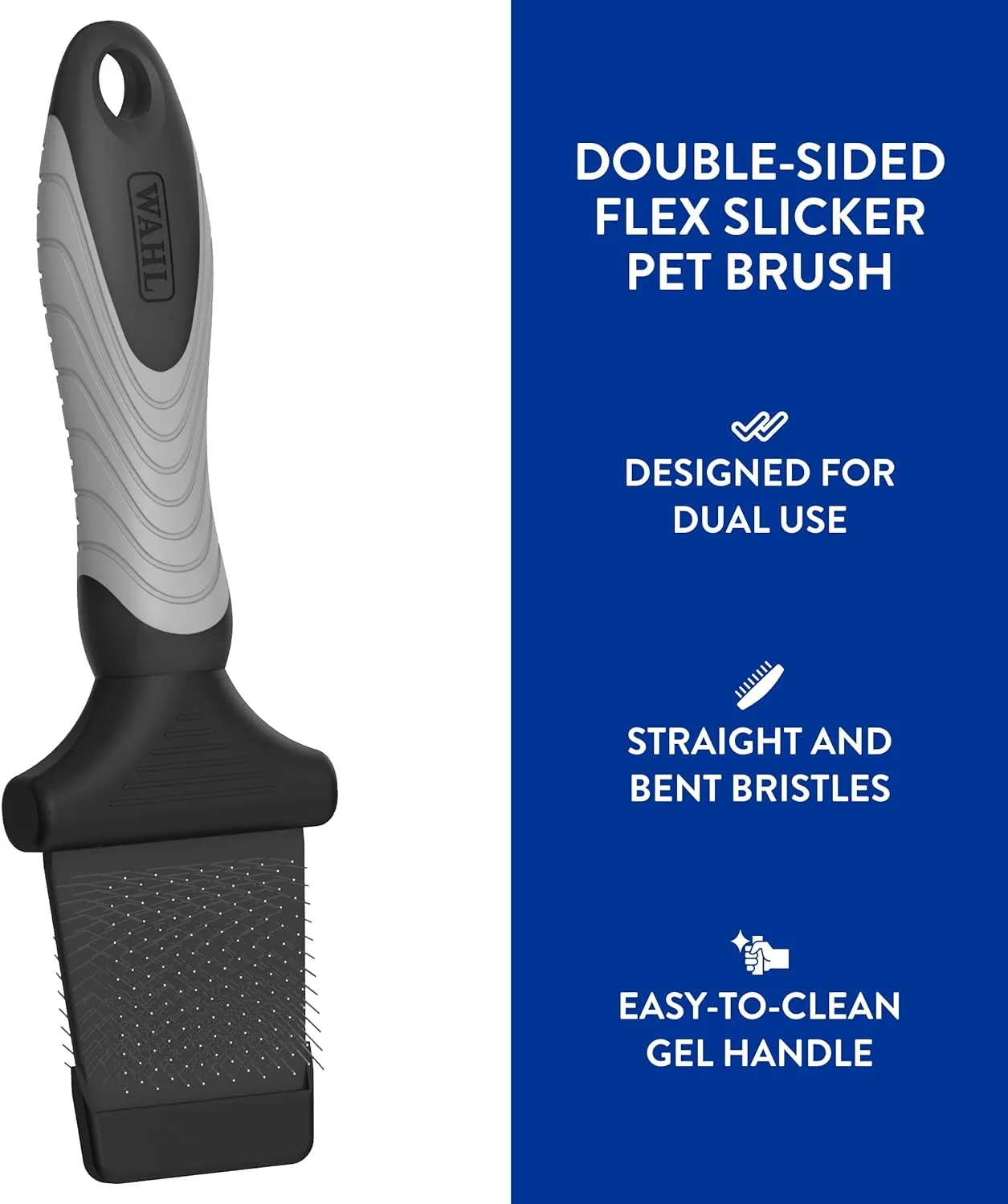 WAHL Professional Animal Double-Sided Flex Slicker Pet Brush for Dogs & Cats, 4 Pack